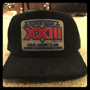 Vintage Super Bowl XXIII Black Corduroy SnapBack
